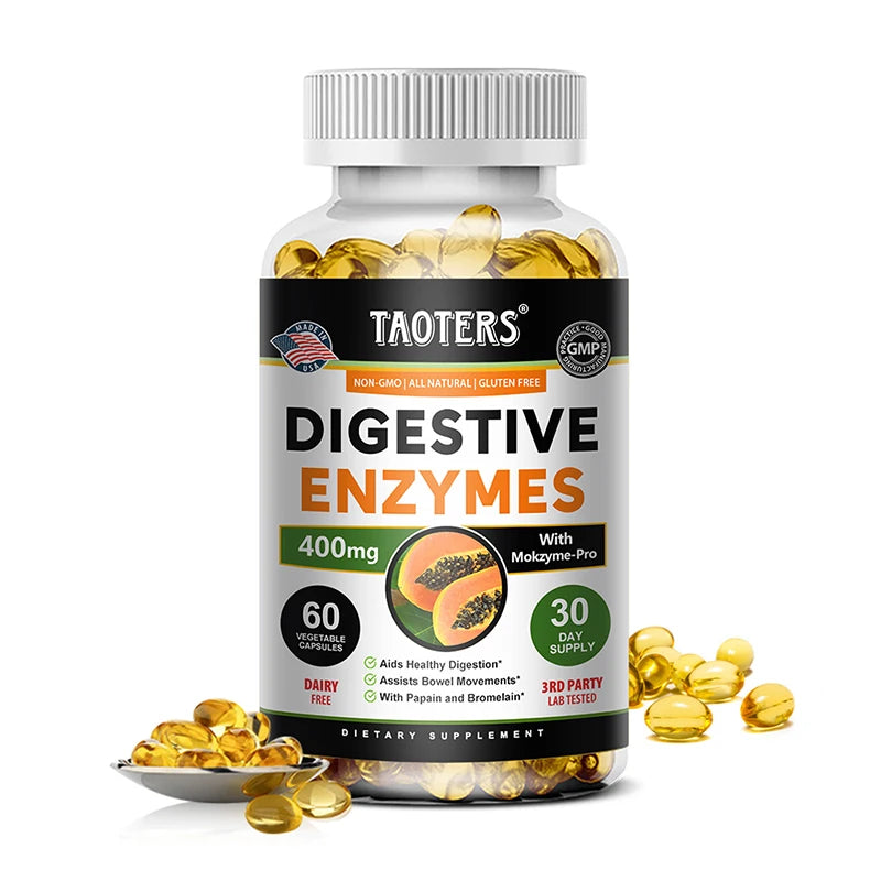 Digestive enzyme supplements for adults Digestive enzyme capsules Beneficial bacteria Immune system support and healthy digestio 60count United States