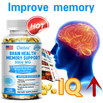 Vitamin B6 Supplement, Brain Health Memory Support 5000 mg, Supports Focus, Brain Function & Circulation, 120 Capsules 120coumt United States