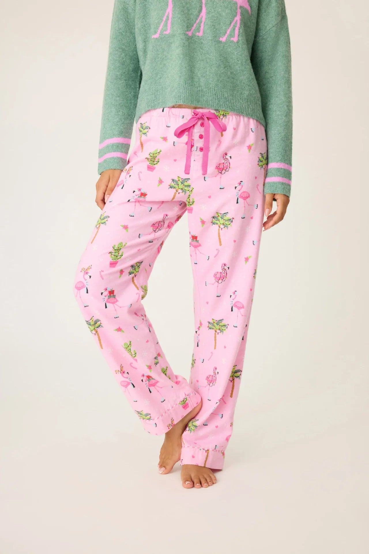 Women's Print Cotton Pajama Set Long Sleeve Autumn Winter Ladies Sleepwear 2 Pcs with Pant Single Breasted Pijama Suit Female