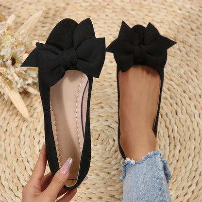 Women's Bowtie Decor Soft Sole Ballet Flat Shoes 2025 Trend Comfort Slip On Loafers Woman Plus Size 42 Non Slip Casual Shoes