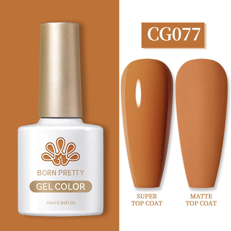 BORN PRETTY Fall Gel Nail Polish 10ml Orange Nude Brown Gel Nail Polish Halloween Nails Coral Orange Gel Varnish Manicure DIY CG-77