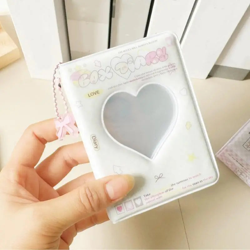 Kpop Photocard Binder Heart Hollow Kpop Photocard Sleeves 40 Pockets Water Resistant Trendy Photo Binder For Business Cards Badiee Stylez