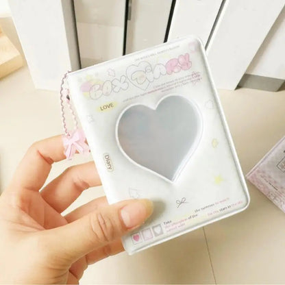 Kpop Photocard Binder Heart Hollow Kpop Photocard Sleeves 40 Pockets Water Resistant Trendy Photo Binder For Business Cards Badiee Stylez