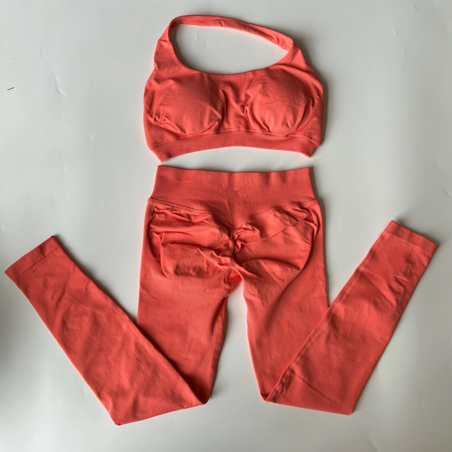 No Logo Yoga Legging Sets for Women Seamless Yoga Set Scrunch Butt Legging Set Workout Gym Suit with Halter Crop Top Badiee Stylez