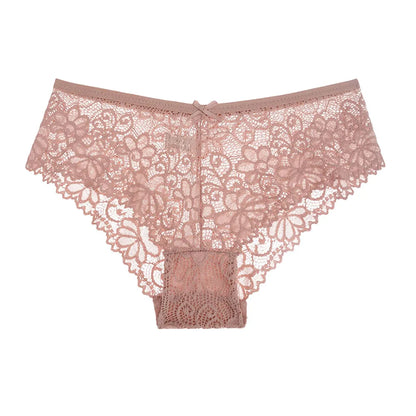 5 PCS/Set Mesh Briefs M-2XL Lace Panties Sexy Transparent Underwear Low Rise Panties Girls Intimates Lingeri Badiee Stylez