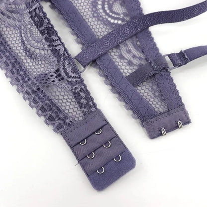 Beauwear B C Cup French Style Light Weight Women Lace Bra Breathable Back Closure Adjustable Strap Soft Deep V Thin Lingerie Top