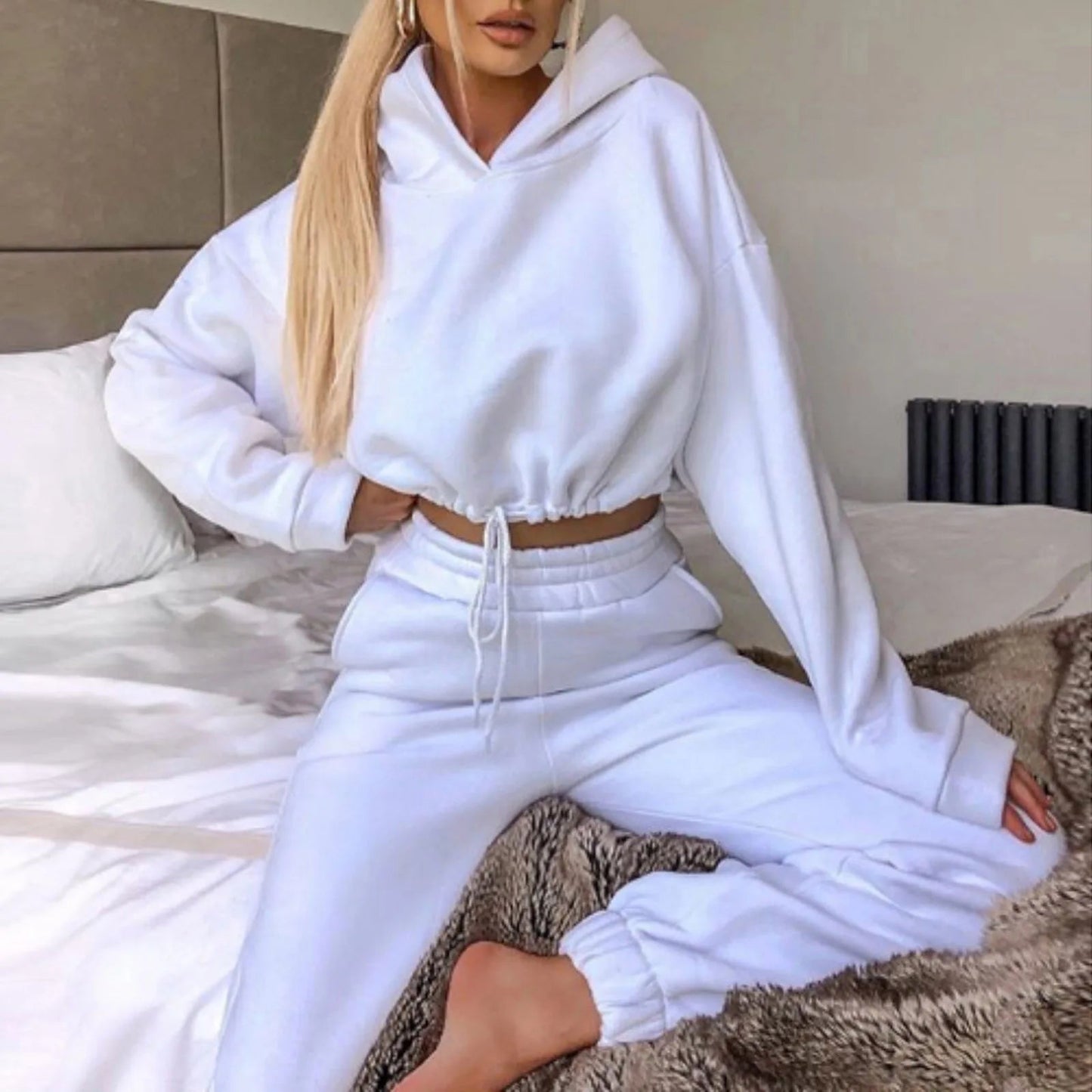 Fashion Trend Women's Wear, Long-sleeved Sports Casual Suit Waist Two-piece Set Badiee Stylez