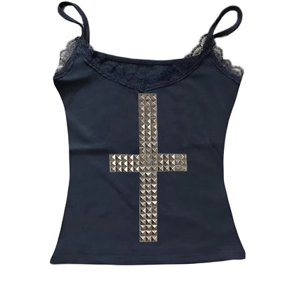 Emo Kpop Goth Baby Tees Women 90s Vintage Clothing T-shirts Kawaii Girl Harajuku Cross Hot Stamping Y2k Clothes Streetwear white05