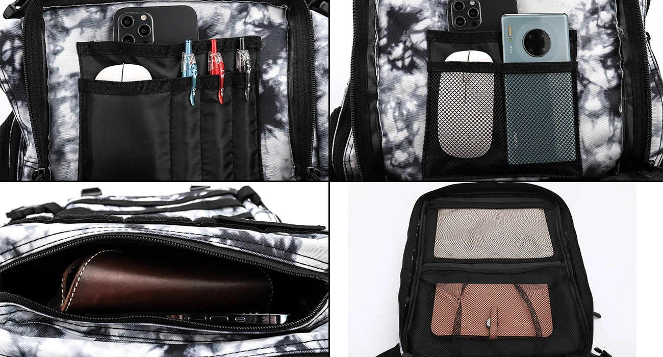 LHI 45L Tactical Backpack for Men and Women Large Athlete Gym Bag Outdoor Sports Hiking Survival Rucksack with Bottle Holder