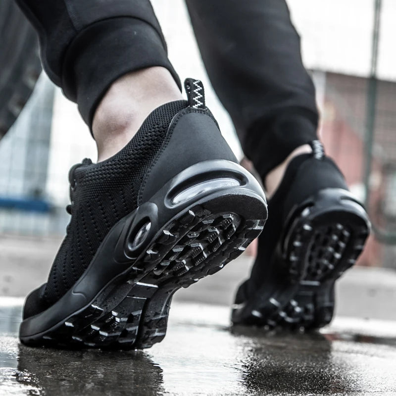 Air Cushion Work Safety Shoes For Men Breathable Work Sneakers Steel Toe Shoes Women & Man Anti-puncture Safety Protective Shoes - Badiee Stylez
