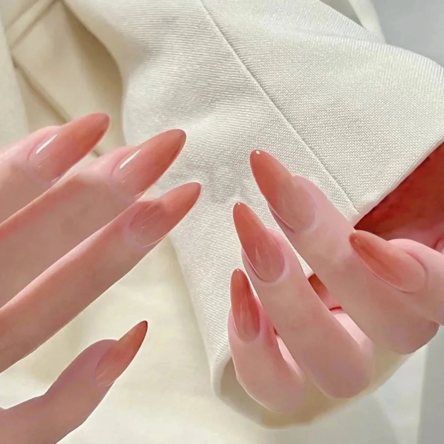 24pcs Black Gradients Long Paragraph Fashion Manicure Patch Reusable Adhesive False Nails Almond Fake Nails Press On Stiletto style7