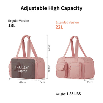 AJI Women Travel Bag Nylon Handheld Travel Bag Carry On Luggage Bag Large Capacity Weekender Gym Sport Holdall Overnight Bag