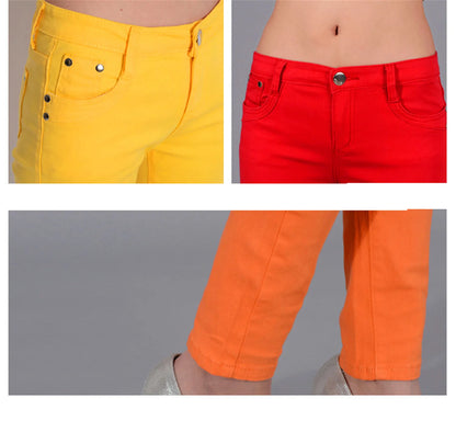 Women Dress Pants Tapered Leg Colored Stretch Slim Jeans Skinny Trousers Pockets for Daily ouc073