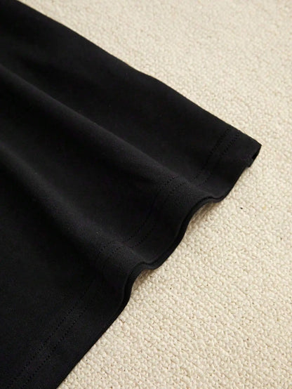 Plus Size Stylish Black Tee With Ace Of Spades Graphic For Bold Fashion Statements