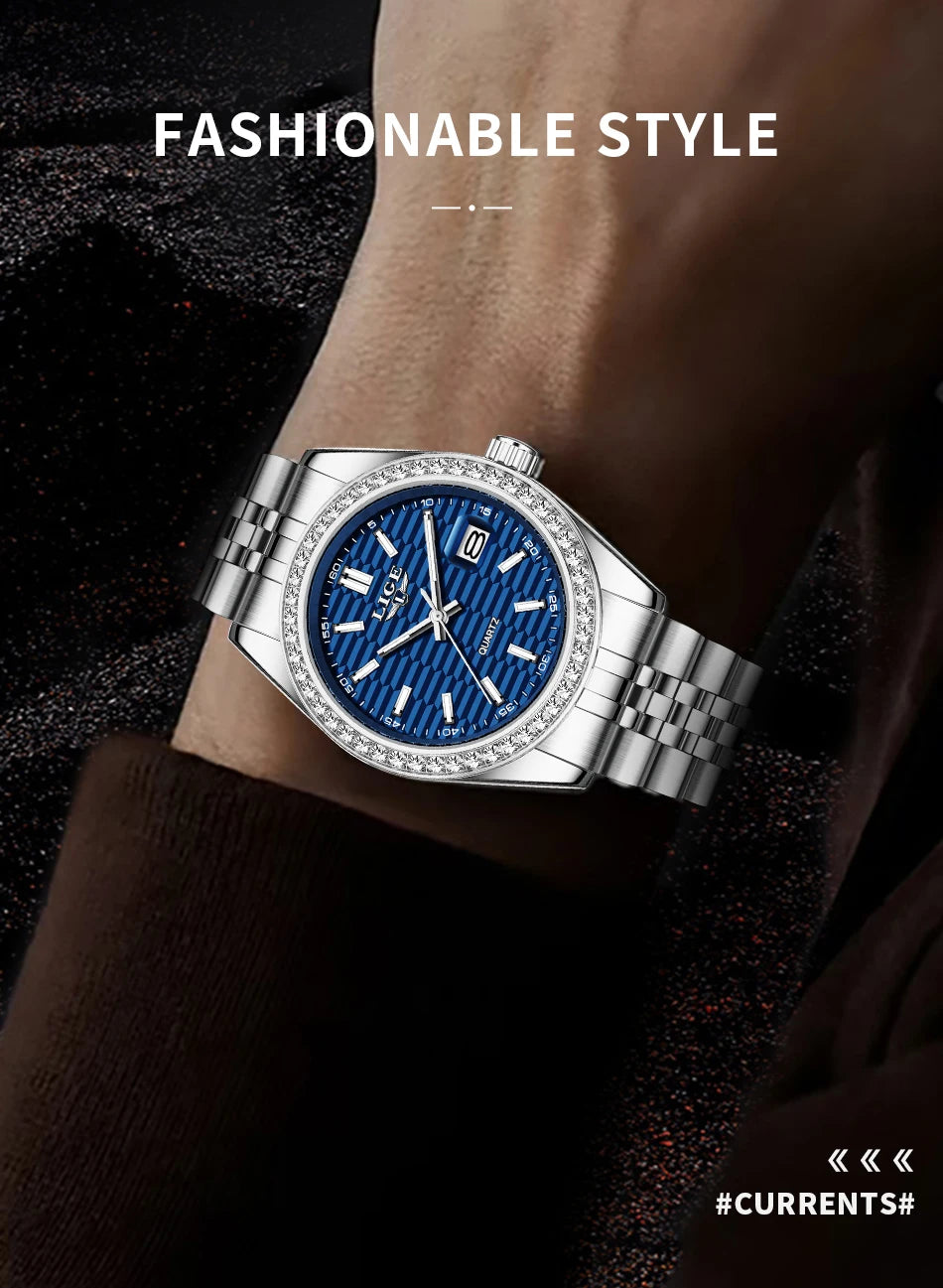 Relogio LIGE Women's Watch Luxury Fashion Quartz Ladies clock Stainless Steel Waterproof Calendar Watch for Women montre femme