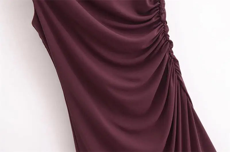 New Elegant Dresses Women's Summer 2025 New Fashion Tight Ruched Mini Party Women's Dress Street Youth Holiday Dress