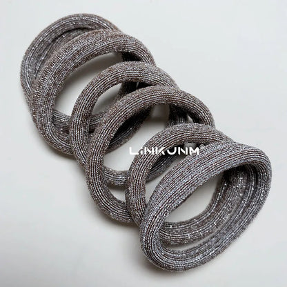 6PCS Women Glitter Hair Scrunchies Girls Elastic Hair Rubber Bands Hair Holder/Gum Hair Accessories Ponytail Hair Holders Badiee Stylez