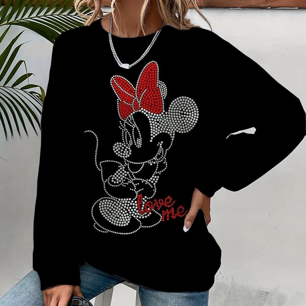 Mickey Mouse Print Women Hoodies Sweatshirts Streetwear Cute Oversized Hoodies Pullover Cropped Hoodies Females Y2k ANZ5JZ0195
