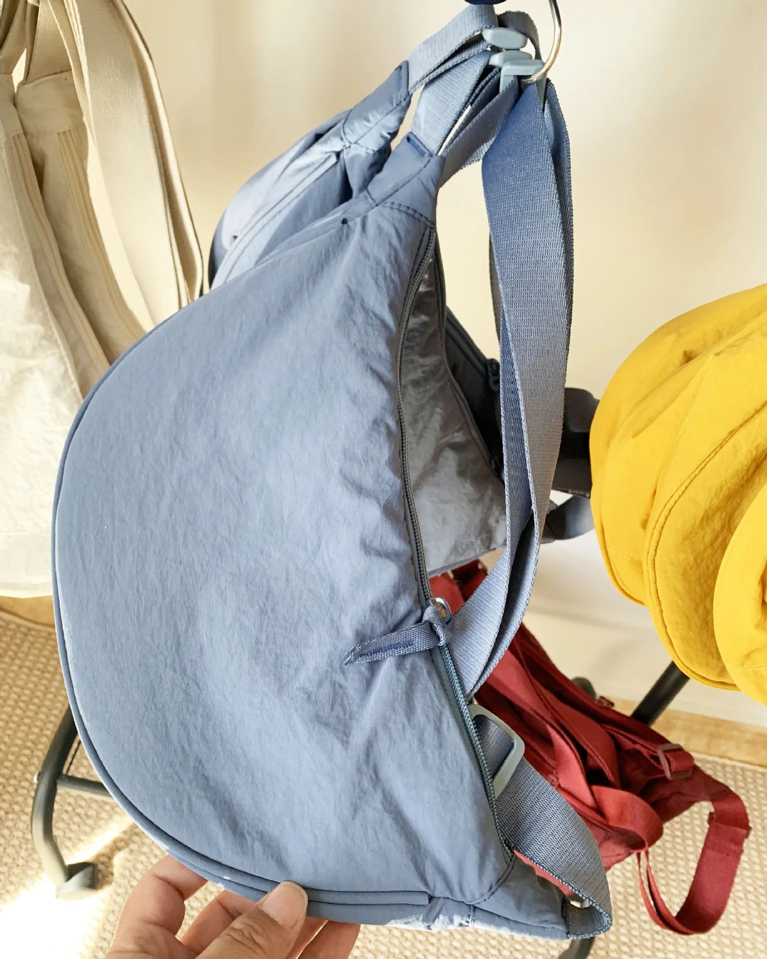 Casual Nylon Hobos Shoulder Bags for Women Lightweight Portable Ladies Crossbody Bag Simple Solid Color Female Handbags Purse