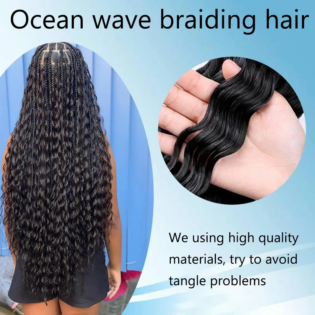 Synthetic Curly Braiding Hair 30 Inch Ocean Wave Crochet Hair for Black Women Long Deep Wave Wet and Wavy Braiding Hair Badiee Stylez