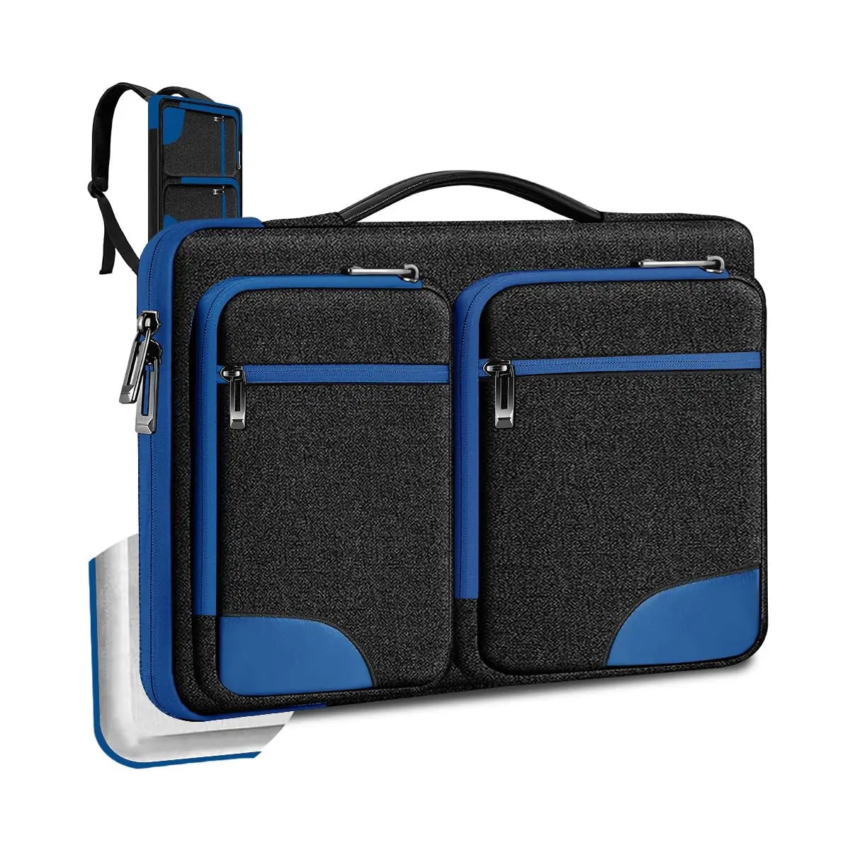Slim Laptop Case 15-16 Inch Spill-Resistant Handbag Briefcase for Most Popular 15.6 Inch Notebooks - Sleeve Protection Black Blue