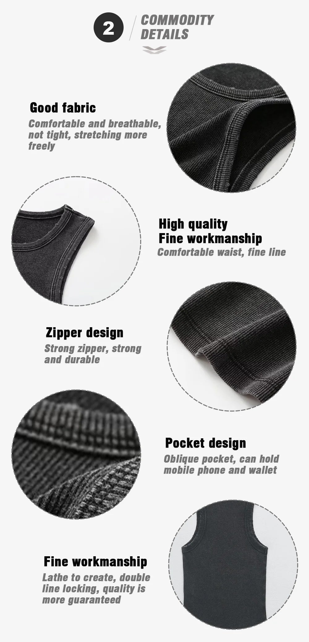 BMURHMZA Fashion New Water Wash Rib Simple Retro Workwear Women's Tank Top