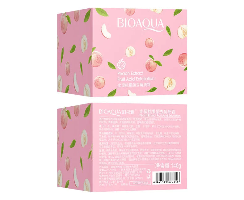 BIOAQUA Honey Peach Exfoliating Cream Facial Scrub Exfoliant Body Scrub Moisturizing Nourishing Exfoliator Skin Care Exfoliants