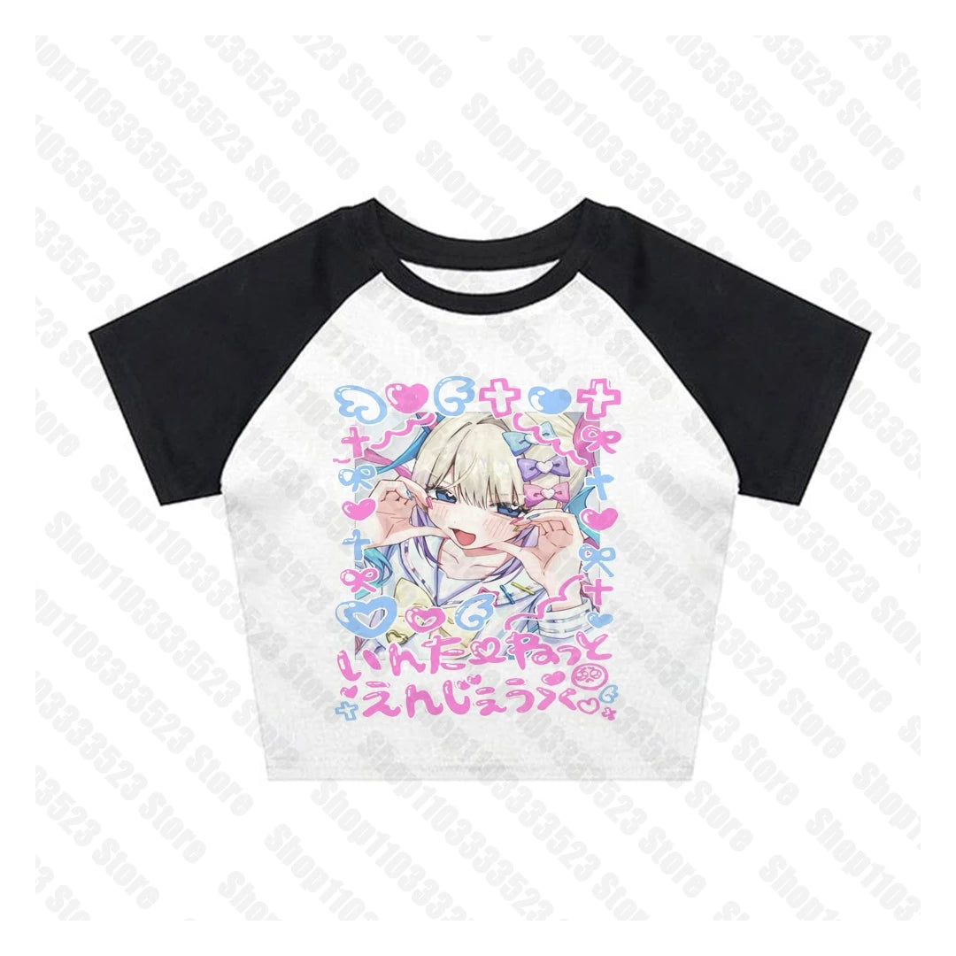 y2k Emo vintage Women Baby Tank Punk Retro Print Tank Tops Female Harajuku with 90S suspend Clothessleeveless Vest 2000s Summer white 1