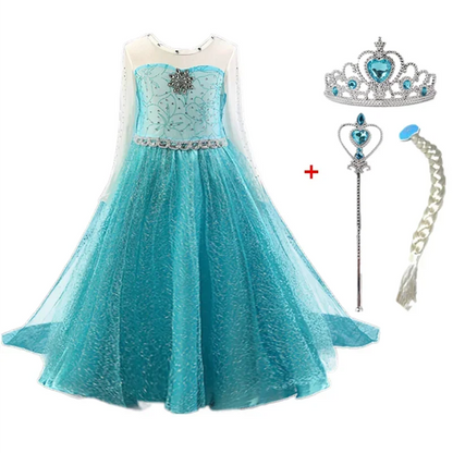 Elsa Dress for Girls 3-10Y Birthday Role Elsa Princess Dress For Kids Halloween 2024 Carnival Easter Party Cosplay Girls Costume