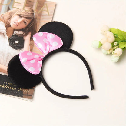 Knot Accessories Minnie Hairbands Favors Mom Lovely Ears Kids Mickey Headbands Hair Boys Party Sequin Baby Birthday Bows Girls Pink 1