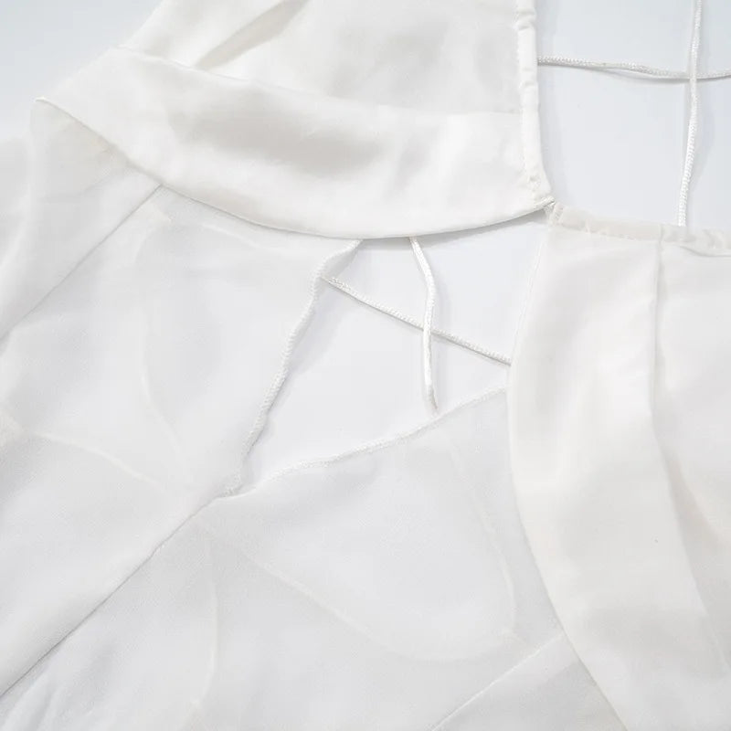 Shestyle 2025 Women Summer Outfits Beachwear Vacation Transparent Mermaid Dress Backless V Neck Spaghetti Strap Hollow Out