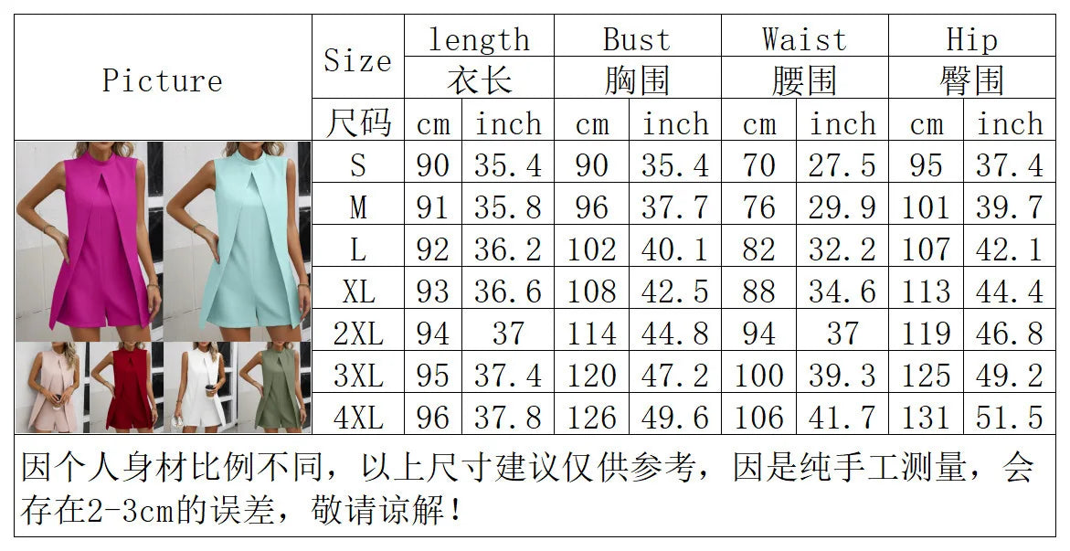 Summer Jumpsuit Women Fashion Solid O Neck Sleeveless Chic Playsuit Elegant Clothes Female Casual Jumpsuits Badiee Stylez