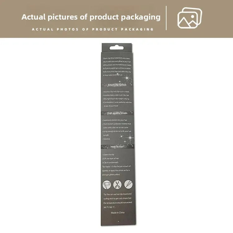 6-Piece Set BB Clip Tinsel Hair Metal Laser Gold Thread PET Laser Thread Highlighting Cross-Border Hair Accessories