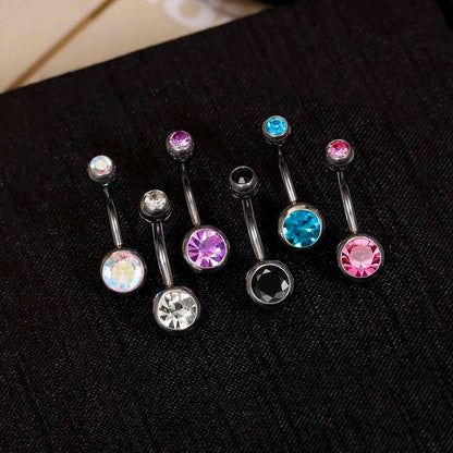 1PC G23 Titanium Crystal Gem Curved Barbell Rings Belly Button Navel Rings Piercings Nombril Ombligo Piercing Charming Jewelry Badiee Stylez