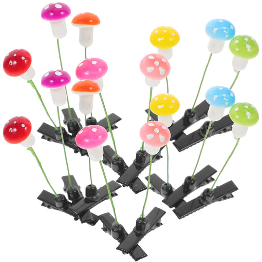 30 Pcs Accessories Mushroom Lemon Tree Hair Clip Women's Barrettes Hairclip Clips Small Plastic and Zinc Alloy
