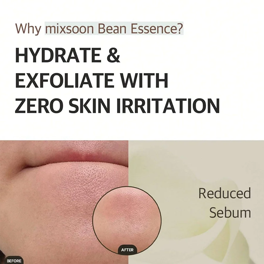 Mixsoon Bean Essence Vegansnail Exfoliating Essence for face Hydrating Korean Skin Care Glassskin Gentle Deep Hydration 50ml