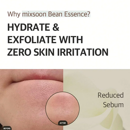 Mixsoon Bean Essence Vegansnail Exfoliating Essence for face Hydrating Korean Skin Care Glassskin Gentle Deep Hydration 50ml