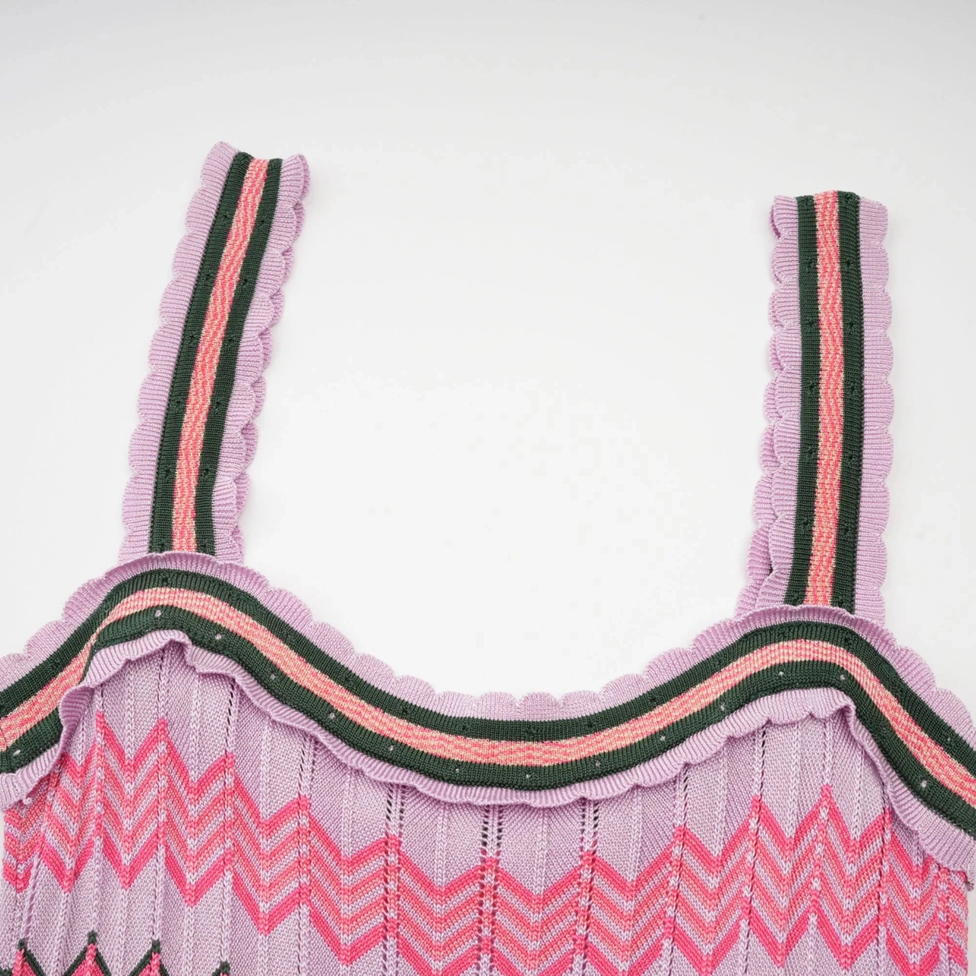 Luxury Brand Design Knitted Zigzag High Elasticity Color Sleeveless Long Maxi Dress Women Arab Africa Popular Boho Lady Skirt Badiee Stylez