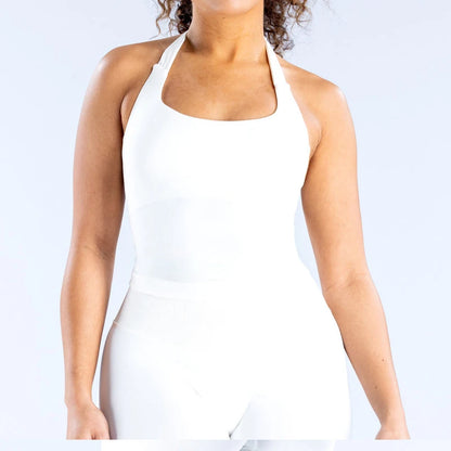 two piece DF yoga clothing set outfits woman yoga Impact Halter Top and spors shorts 4.5 inch Gym workout sets pilates clothes Badiee Stylez