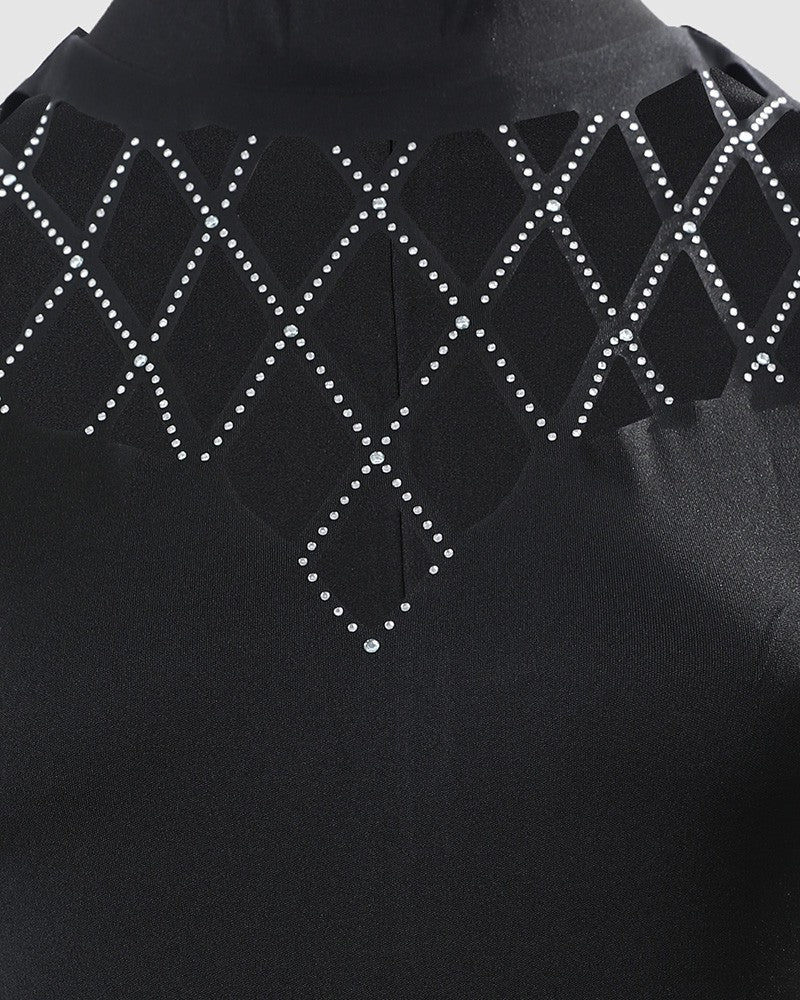 Women Jumpsuit Fashion Rhinestone Elegant Plain Decor Halter Sleeveless High Street Party Romper Formal Jumpsuit