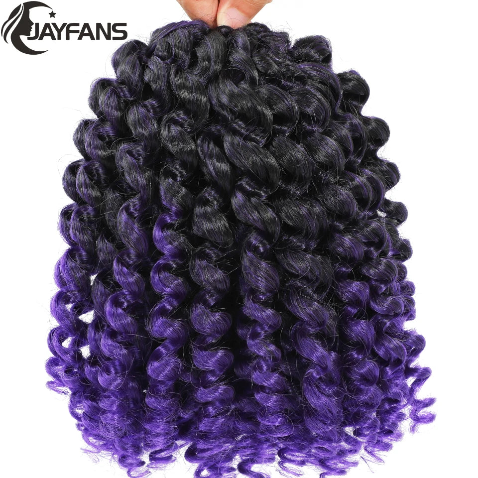 1- 5 Packs 8 inch Jumpy Wand Curl Jamaican Bounce Crochet Hair Natural Black Wand Curls Crochet Hair Short Curly Crochet Braids Badiee Stylez