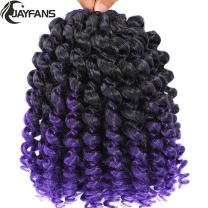 1- 5 Packs 8 inch Jumpy Wand Curl Jamaican Bounce Crochet Hair Natural Black Wand Curls Crochet Hair Short Curly Crochet Braids Badiee Stylez
