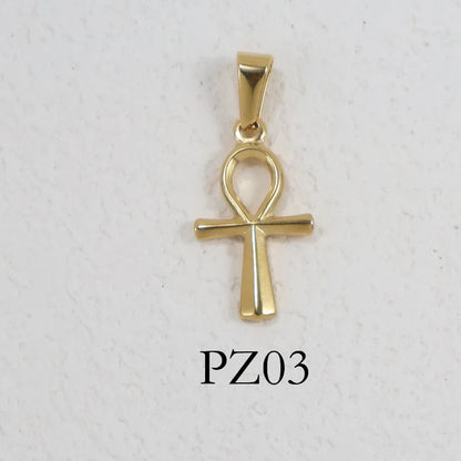 RHYSONG Geometric Stainless Steel 18K Gold Plated Snake Cross Palm Conch Mushroom Pistol Pendant For Women Diy Findings Jewelry