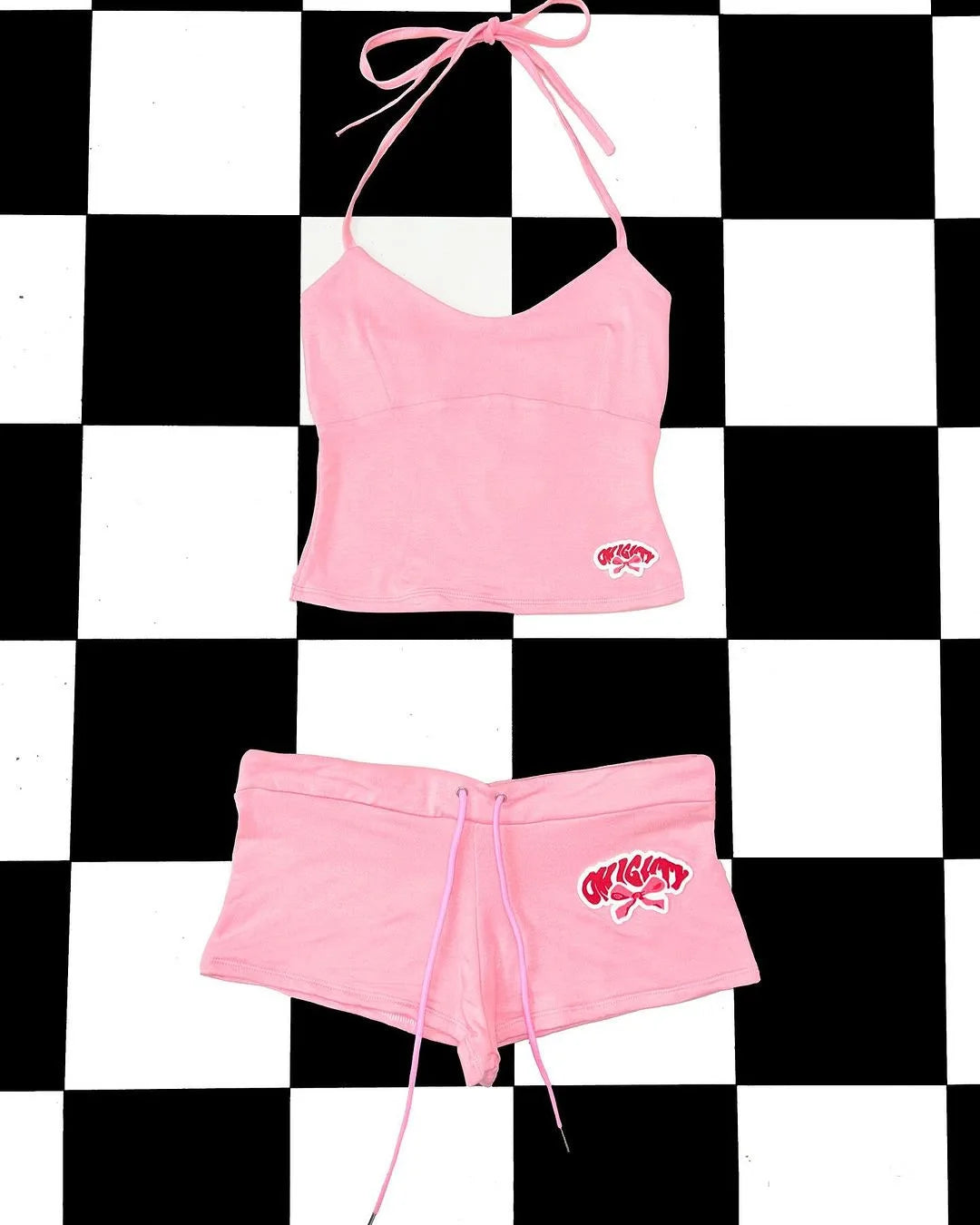 Y2k Crop Top Graphic Letter Print Grunge Streetwear Harajuku Camis Casual Summer Camis EmoGirl Aesthetics Women Shorts Sexy Pant Pink