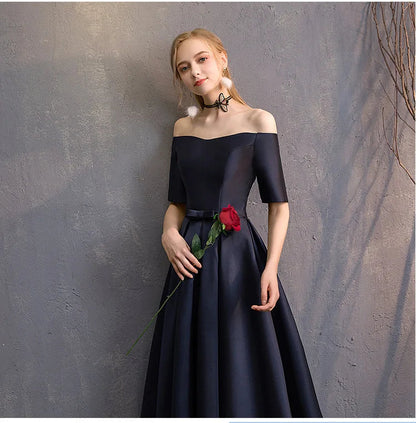 Long Bridesmaid Dress Spring/Summer 2025 New Temperament Satin Bridesmaid Sisters Dress Black Banquet Evening Dress Badiee Stylez