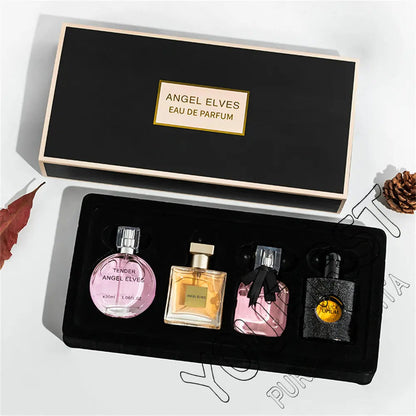 High Quality Perfume Women 120ml Perfumes Feminino Gift Box 4Pcs Set Parfum Femme Lasting Fragrance Floral Fruity Scent Spray Badiee Stylez