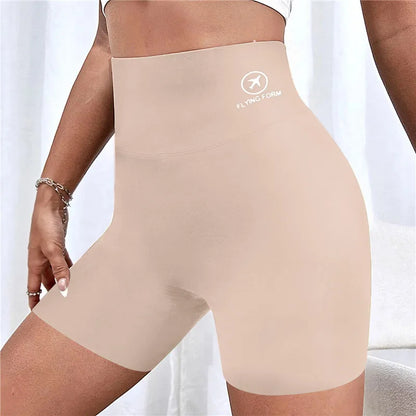 Women Yoga Sports Shorts High Waist Fitness Shorts Casual Streetwear Short Trousers Female Tight Shorts For Ladies Workout Pants Pocket Beige