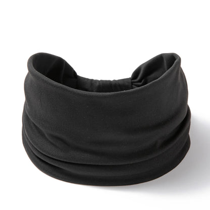 Wide -Side Elastic Band Woman Yoga Hairbands Solid Color sports Hair Band tie Bandanas Fashion Headband Headwear Turbans Ff258-5 black