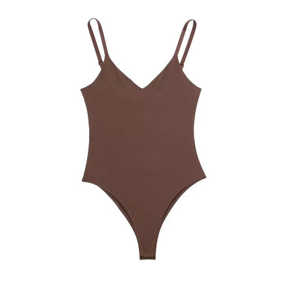 MUJER 2025 Black Woman Body Strappy Sleeveless Bodysuit Women Bodycon Backless Sexy bodysiuts Woman Lingerie Summer Overalls brown