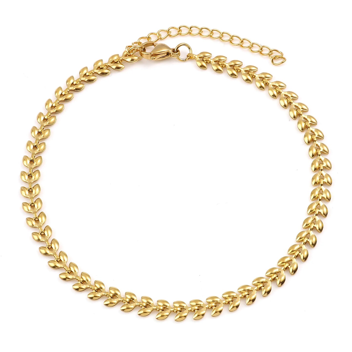 DoreenBeads Stainless Steel Anklet Gold Color For Women Beach Foot Leg Chain Ankle Bracelets Jewelry Gift 22.5cm-23.5cm, 1 Piece 23.5cm long 3